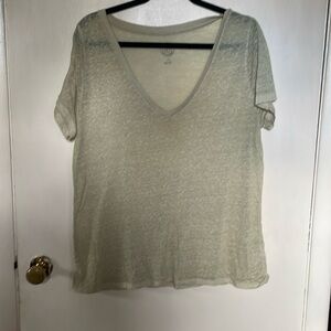 Urban Outfitters tee. Very thin. Pre-washed look. Yellow-green. Large. Nice.